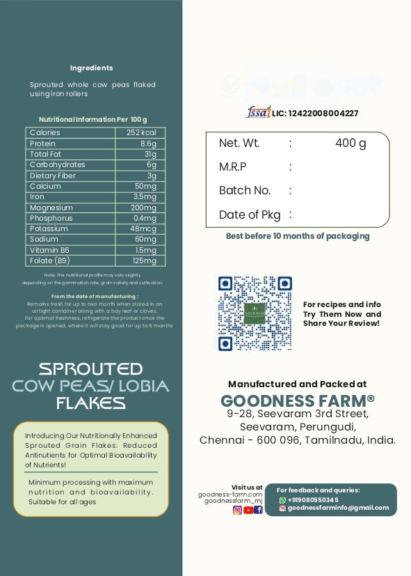 Sprouted Cow Peas Flakes (400 G)