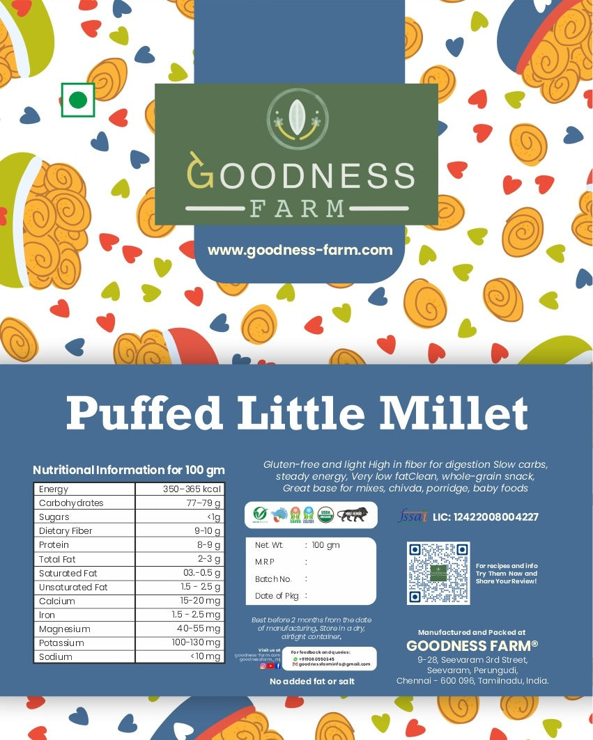 Puffed Little Millet ORGANIC (100 G)