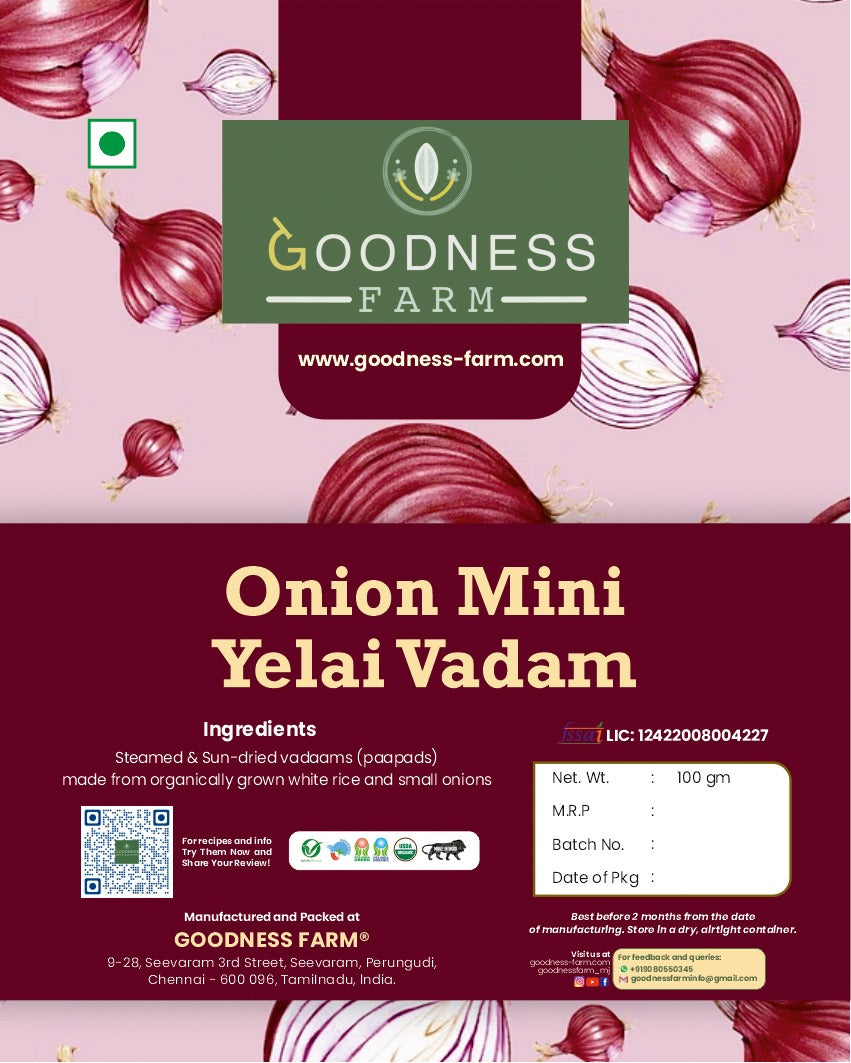 Onion Mini Ilai Vadam ORGANIC (100 G)