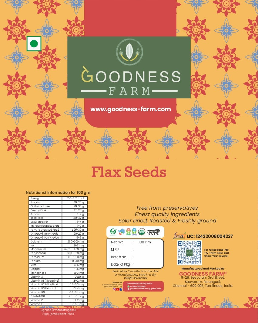 Flax Seeds (sprout activated), Organic (100 g)