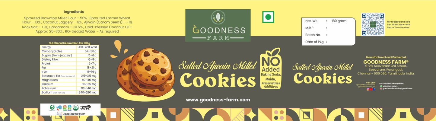 Salted Ajwain Millet Cookies (200 G)