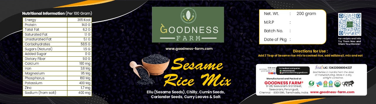 Sesame seeds (Ellu) Rice Mix (250 G)