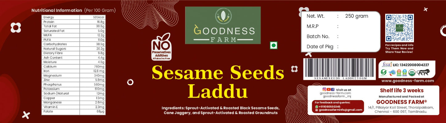 Sesame Jaggery Laddoo/ Ellurundai ORGANIC