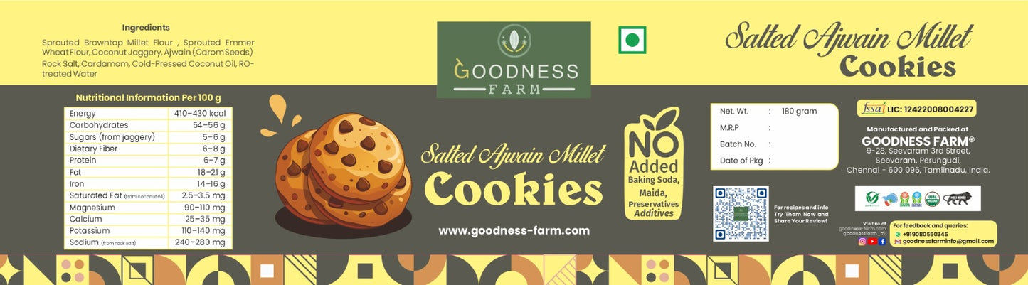 Salted Ajwain Millet Cookies ORGANIC (200 G)