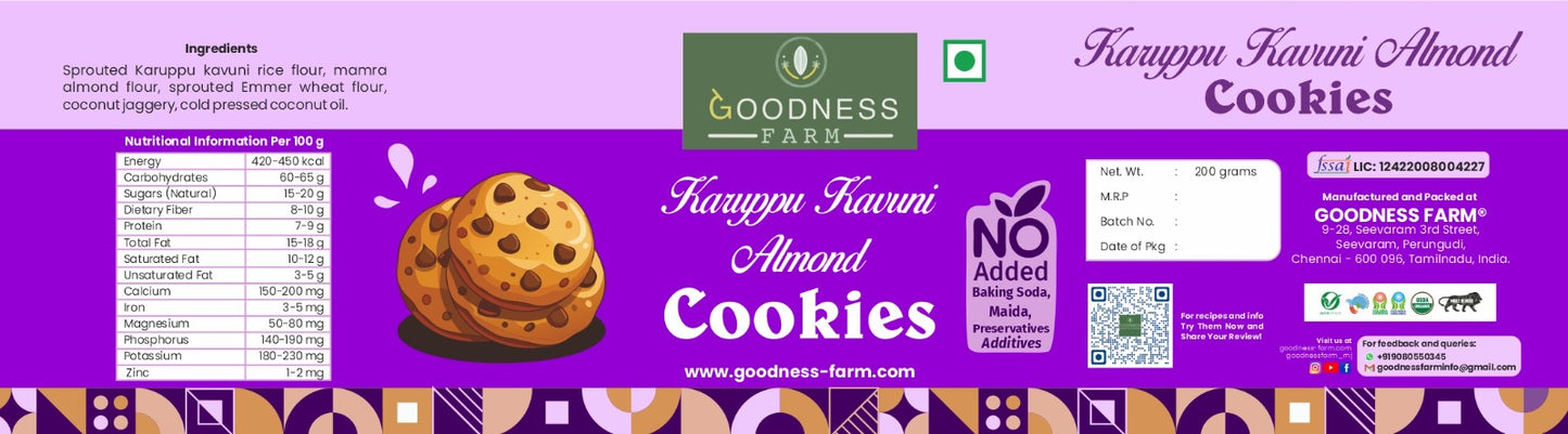 Karuppu Kavuni Almond Cookies ORGANIC(200 G)