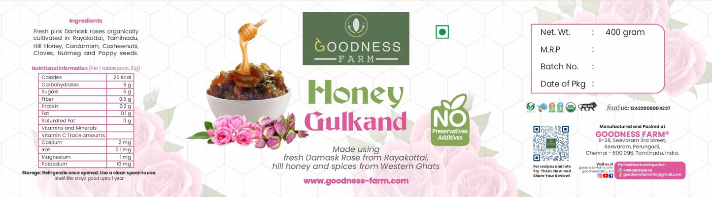 Paneer Rose Nuts Honey Gulkand, Organic
