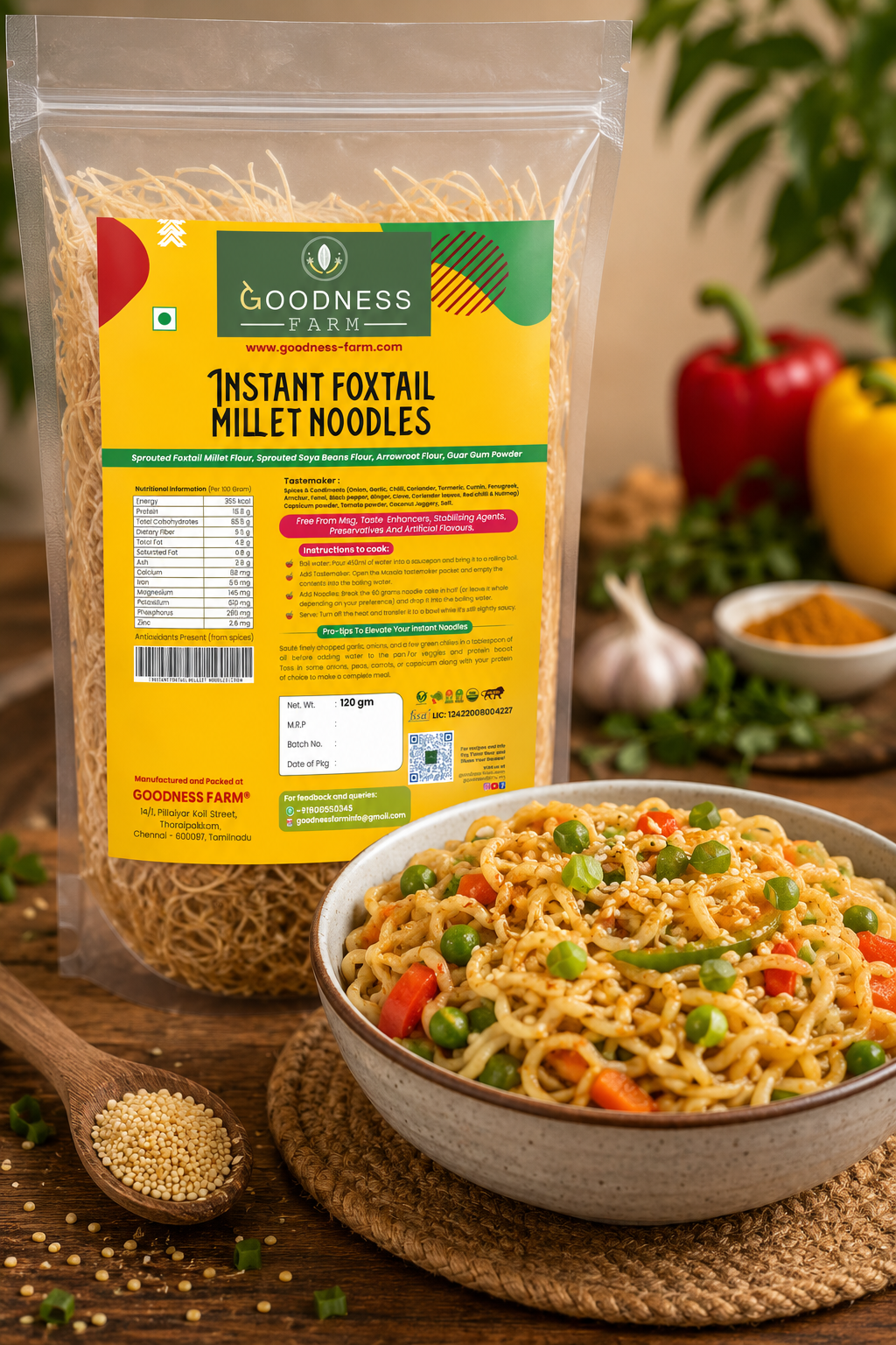 Instant Foxtail Millet Noodles ORGANIC (120 G)