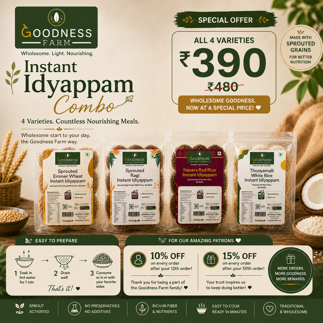 Instant Idiyappam COMBO