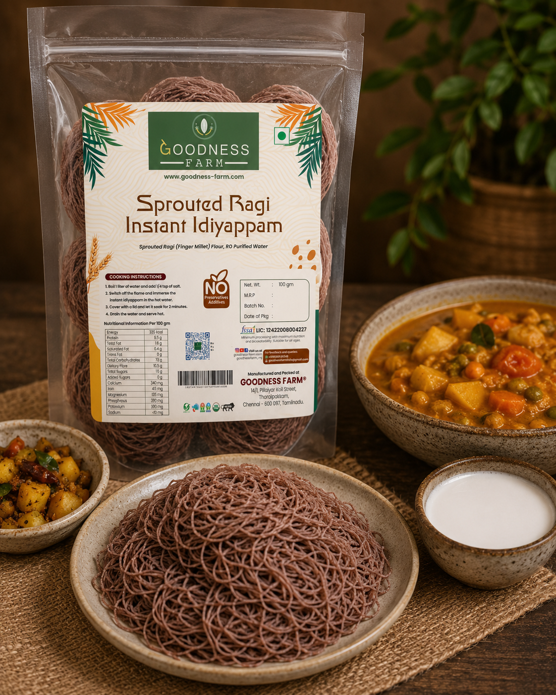 Instant Idiyappam Ragi ORGANIC (100 G)