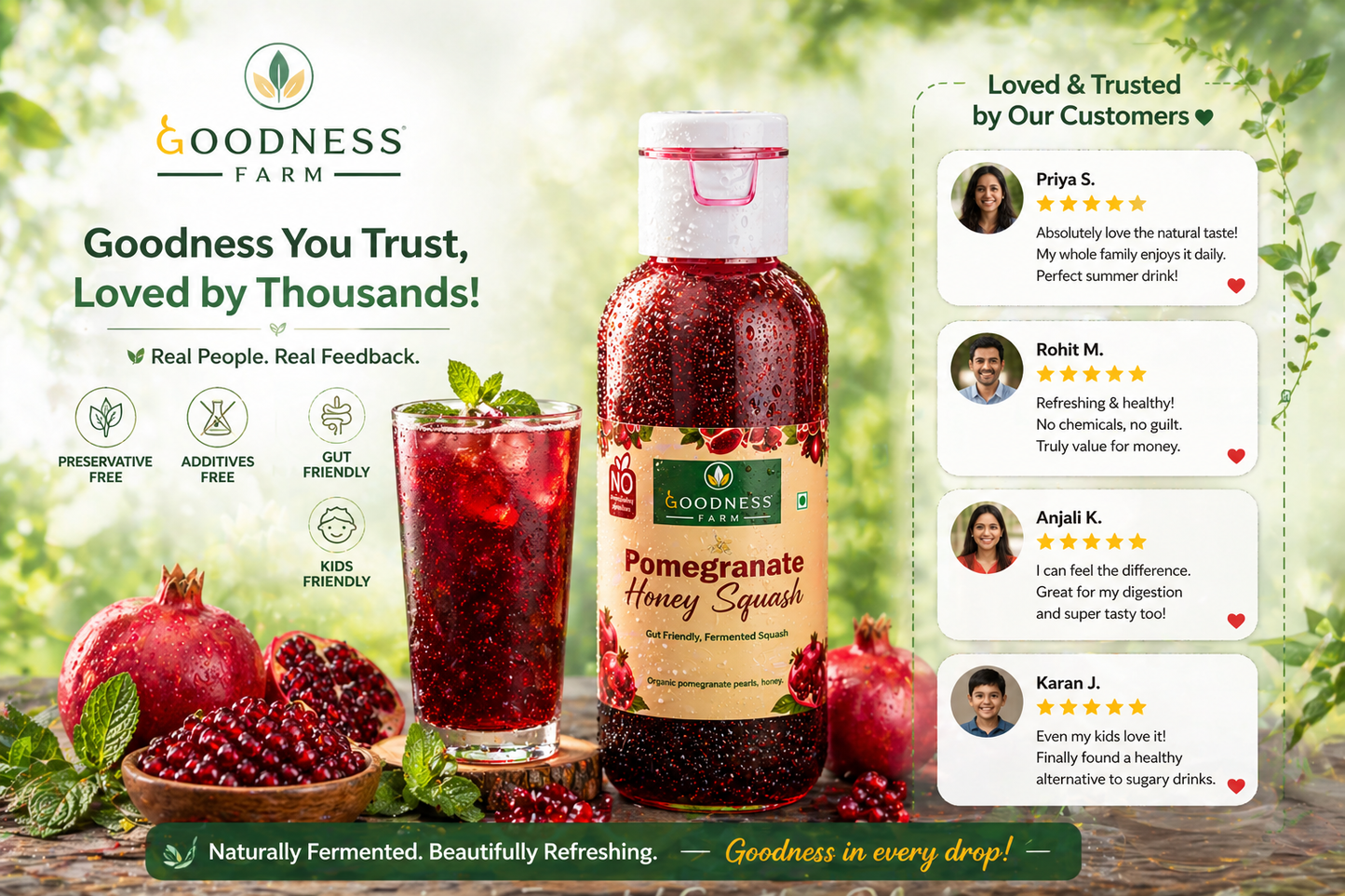 Pomegranate Honey Squash ORGANIC (200 ml)