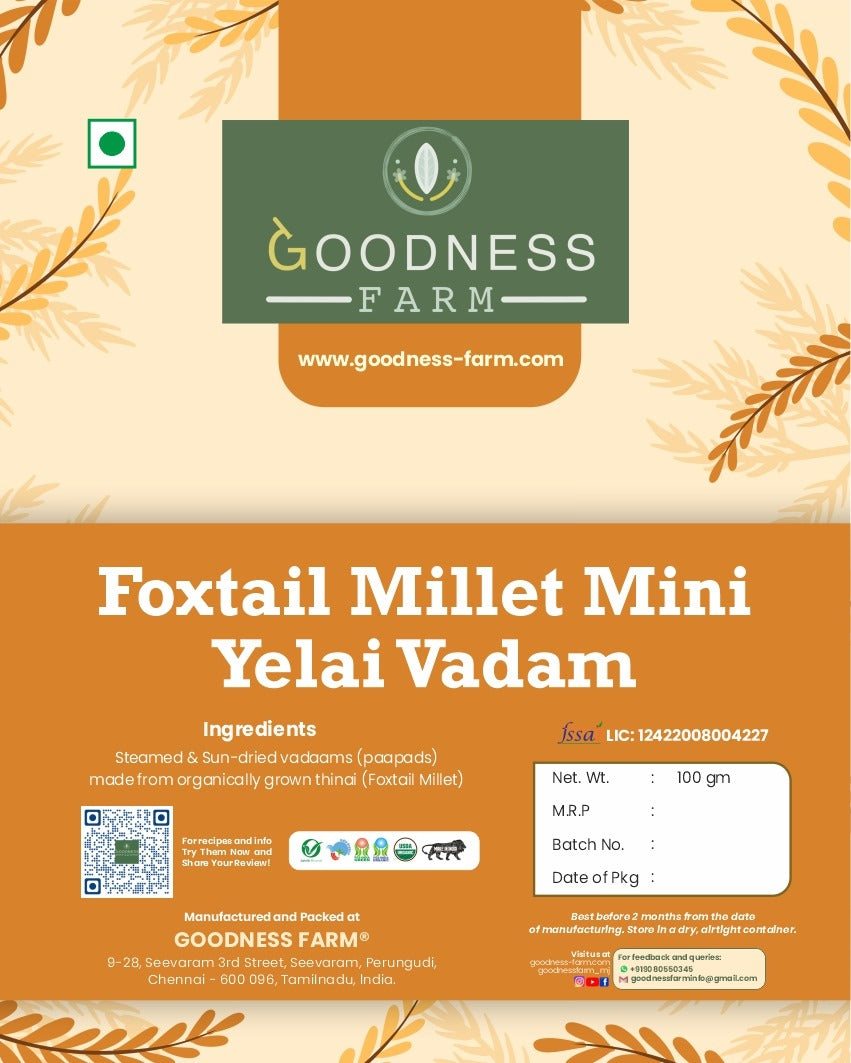 Foxtail Millet Mini Yelai Vadam (100 G)