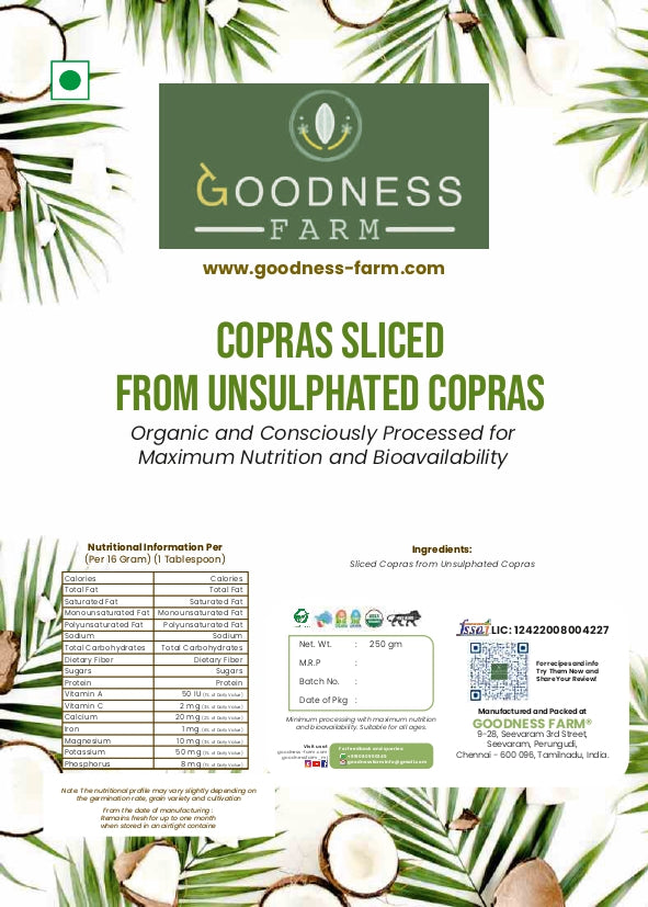 Copra Sliced Unsulphated, Organic (250 g)