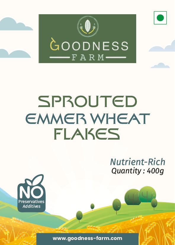 Sprouted Samba/ Khapli/ Emmer Wheat Flakes (400 G)