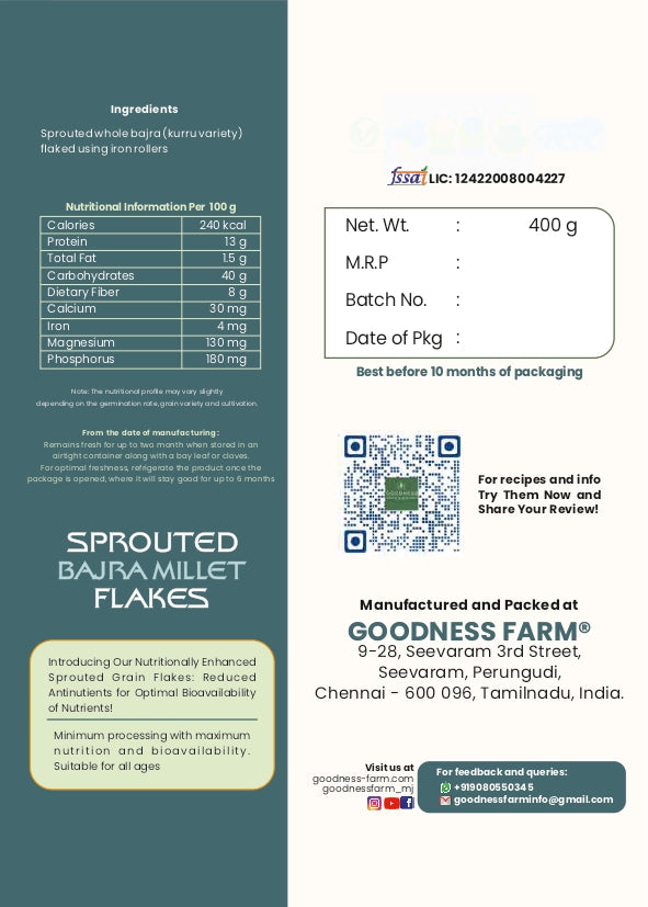 Sprouted Bajra Flakes (400 G)