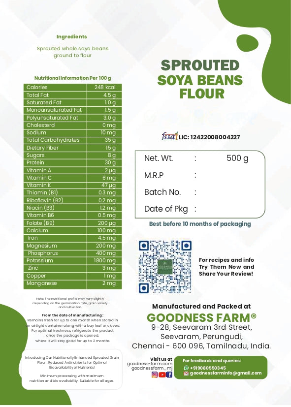 Sprouted Soya Beans Flour (500 G)