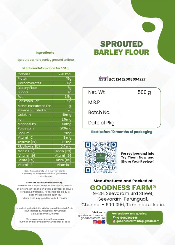 Barley sprouted Flour (500 gms)