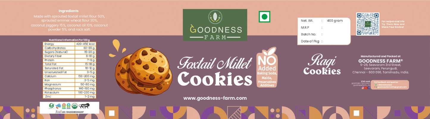 Foxtail Millet Cookies, Organic (200 G)