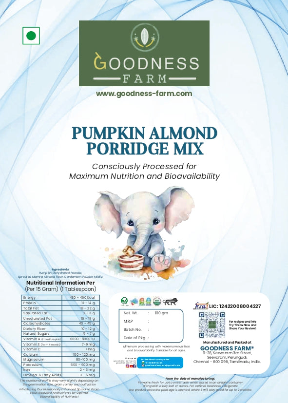 Pumpkin Almond Porridge Mix, Organic (250 g)