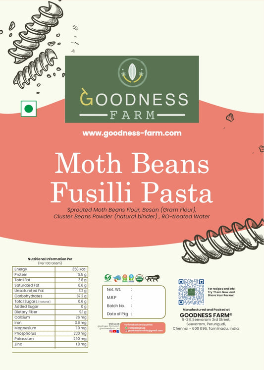 Moth Beans Fusili Pasta (180 G)