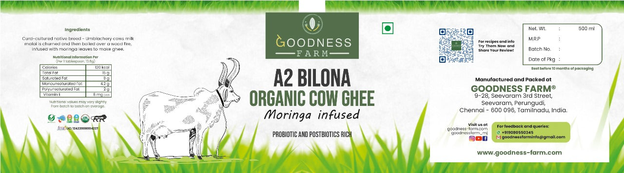 A2 Cow Ghee Bilona- Moringa leaves infused ORGANIC