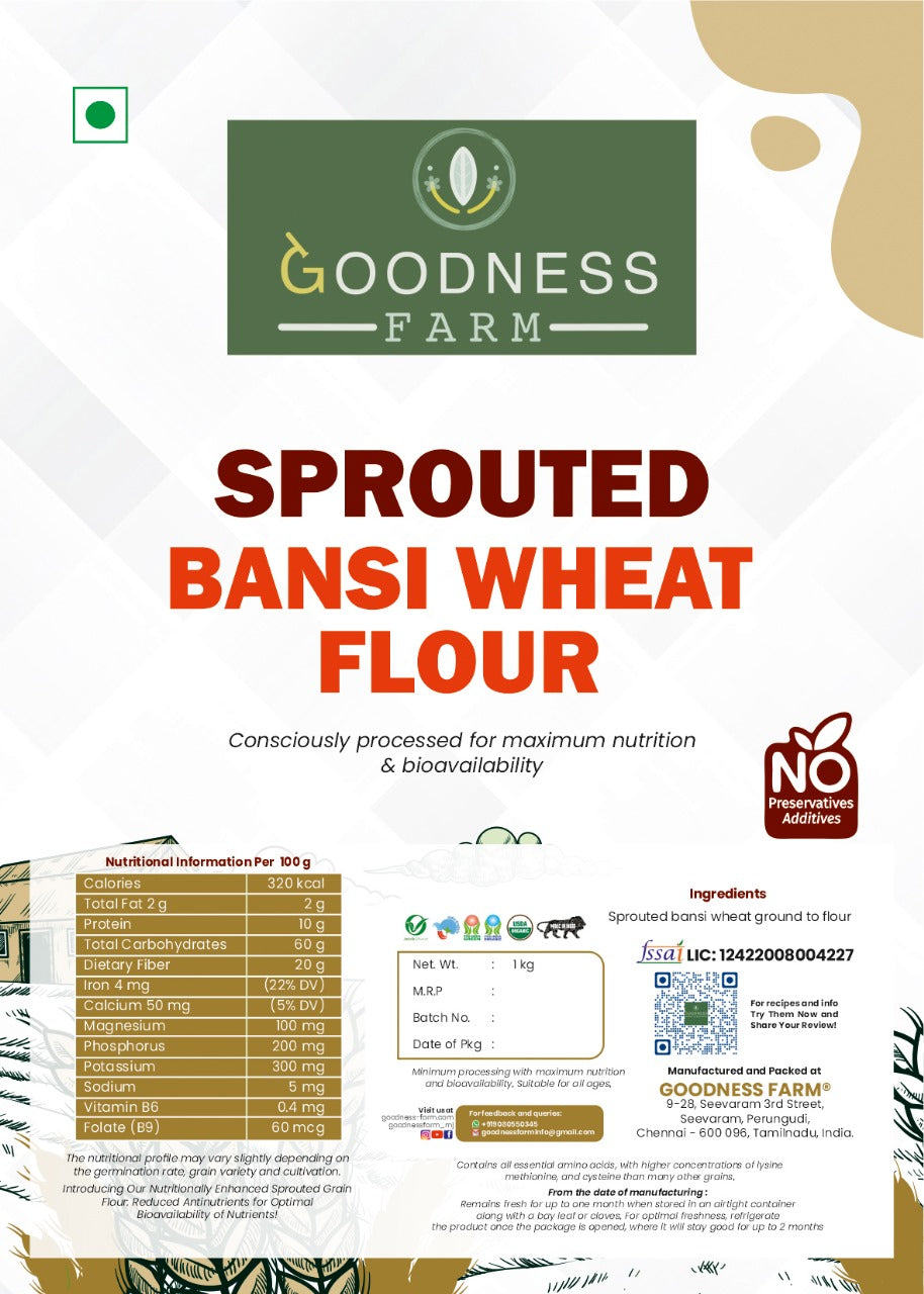 Sprouted Bansi Wheat Flour (1 kg)