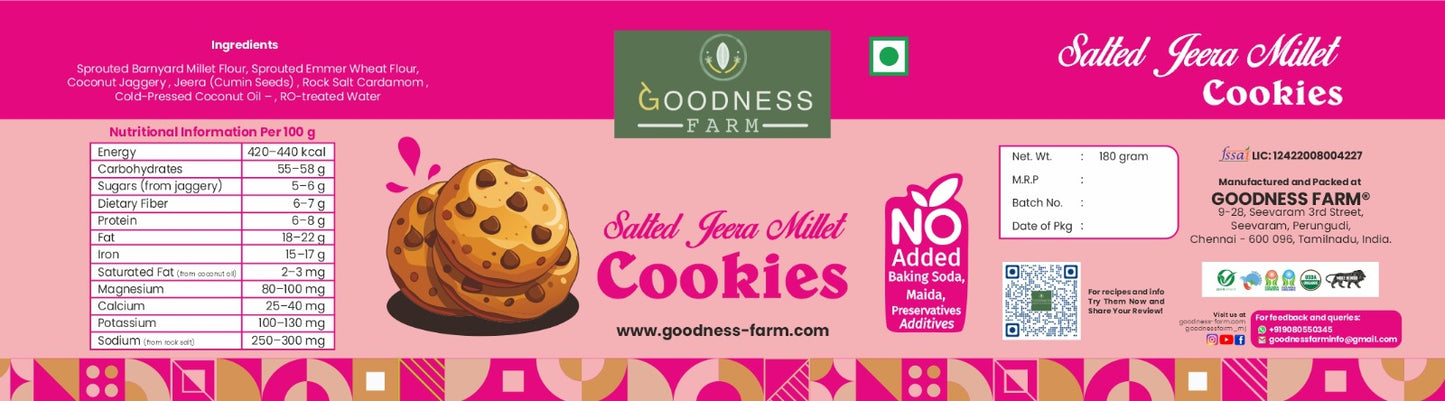 Salted Jeera Millet Cookies ORGANIC (200 G)