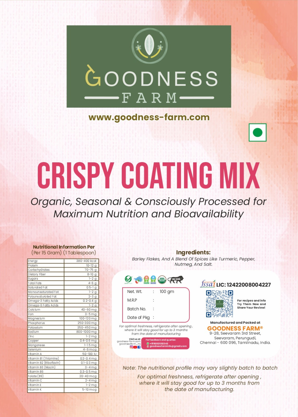 Crispy Coating Mix ORGANIC (100 G)