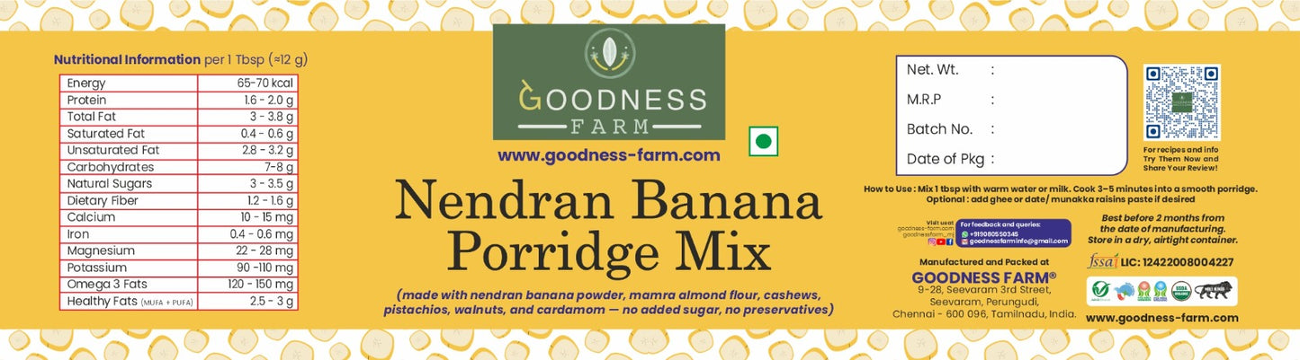 Nendran Banana Porridge Mix ORGANIC (250 G)