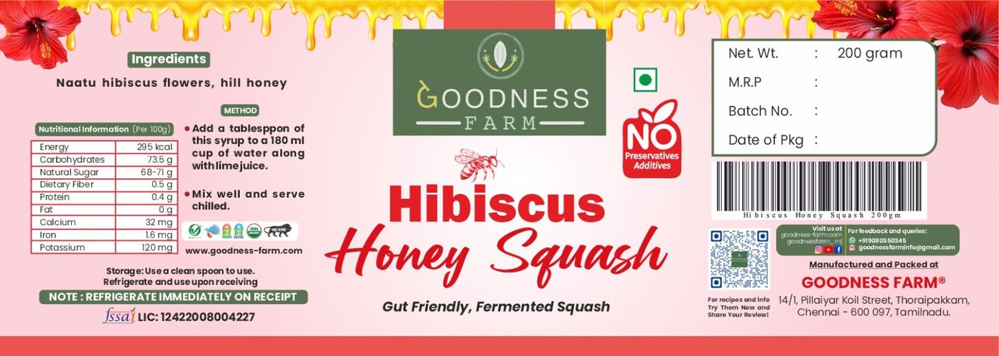 Hibiscus Honey Squash ORGANIC (200 ml)