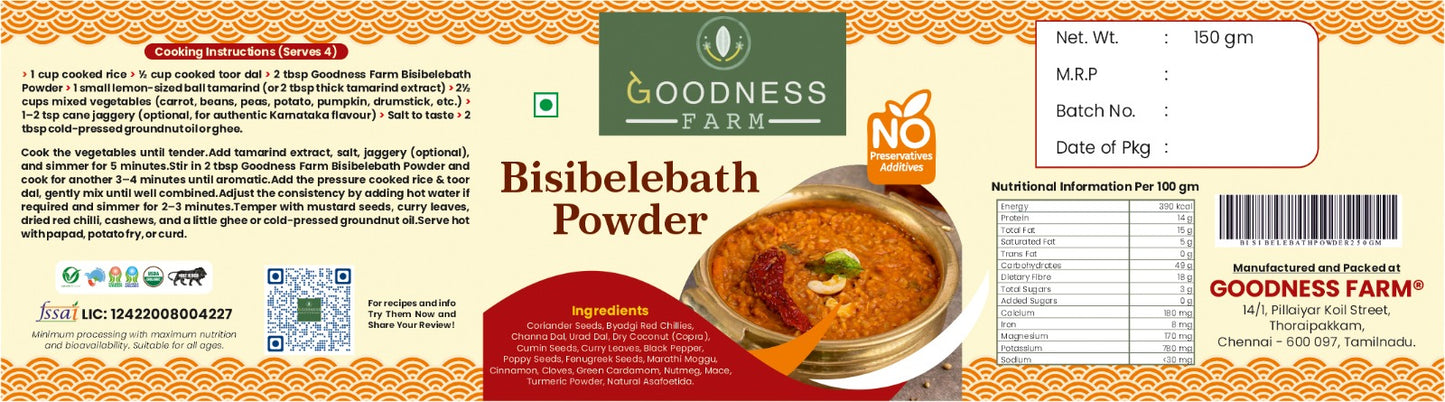 Bisibelebaath Powder ORGANIC (150 G)