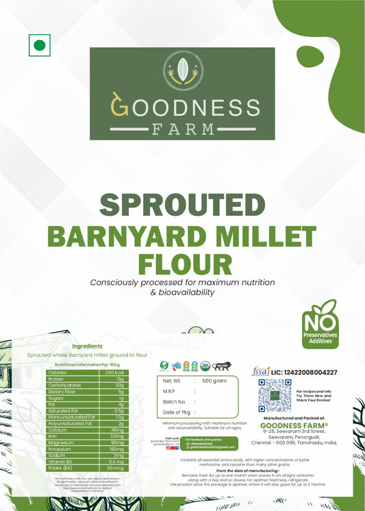 Sprouted Barnyard Millet Flour ORGANIC (500 gms)