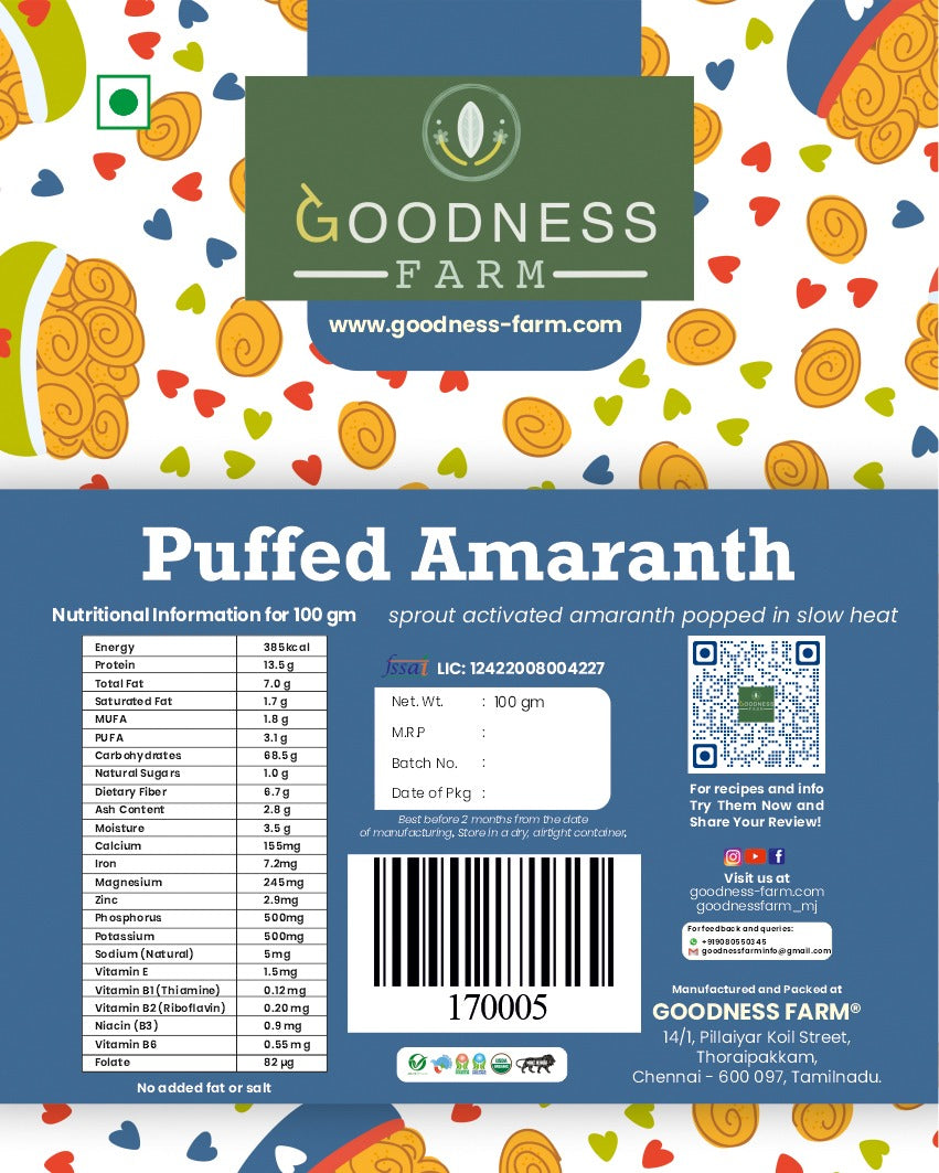 Popped Amaranth ORGANIC (100 G)