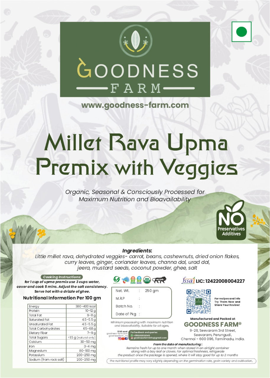 Millet Rava Upma Veggies Premix (250 G)