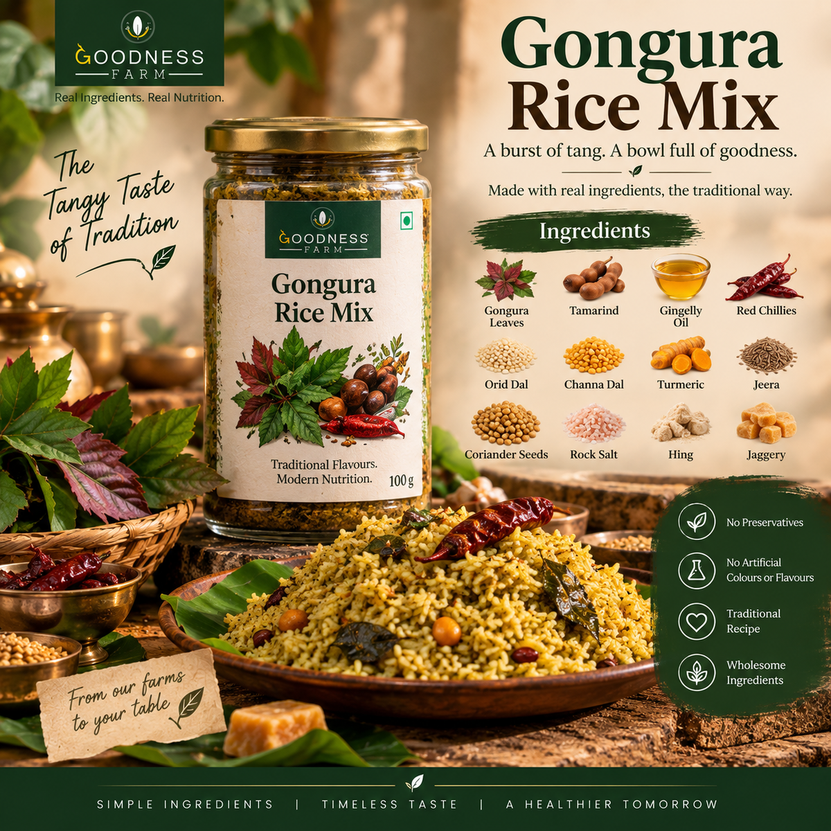 Gongura Rice Mix/ Idli Podi ORGANIC (100 G)