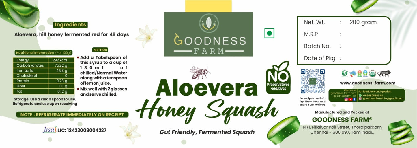 Aloe Vera Honey Squash ORGANIC (200 ml)